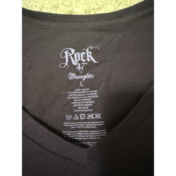 Women’s Wranglers Tee Brown Pink Fascia Embellished Bling free spirit Size Large - Picture 4 of 7